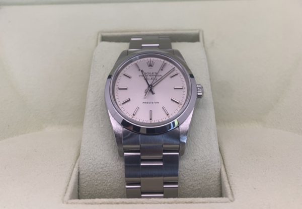 rolex air king white dial stainless steel