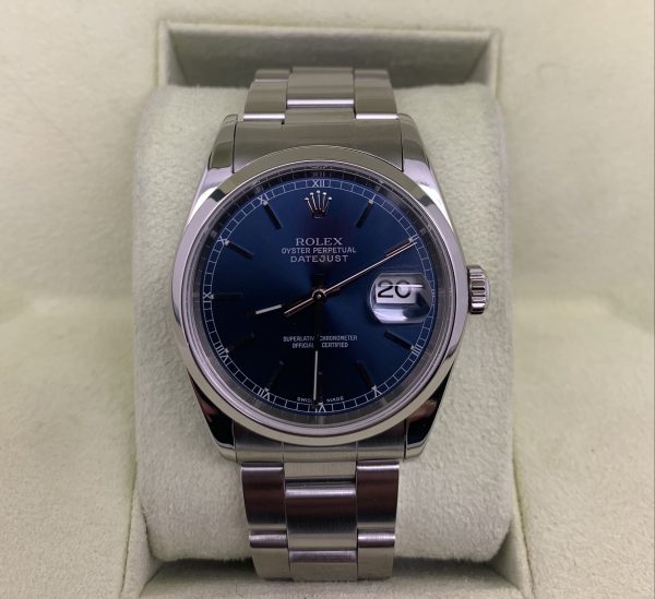 rolex datejust 36mm blue dial oyster bracelet