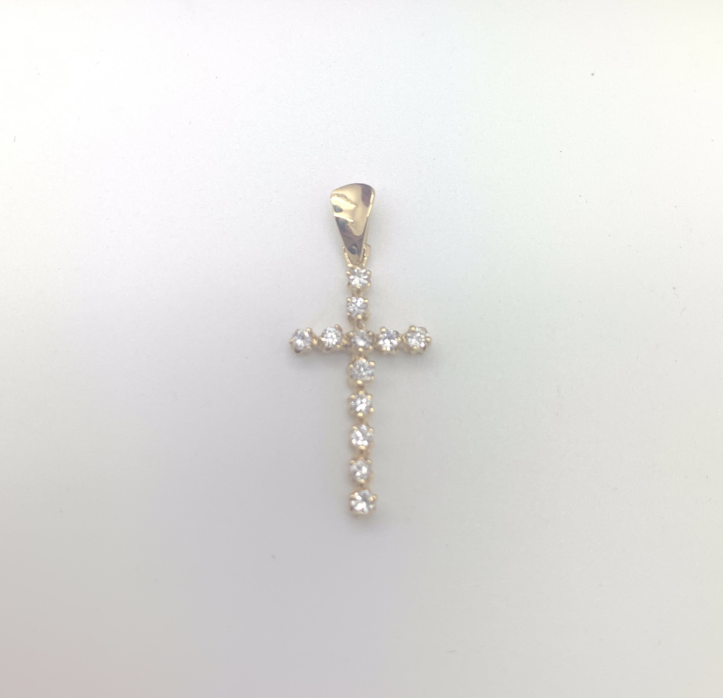 14KT YELLOW GOLD CROSS .30CT - Gold & Ice Jewelry