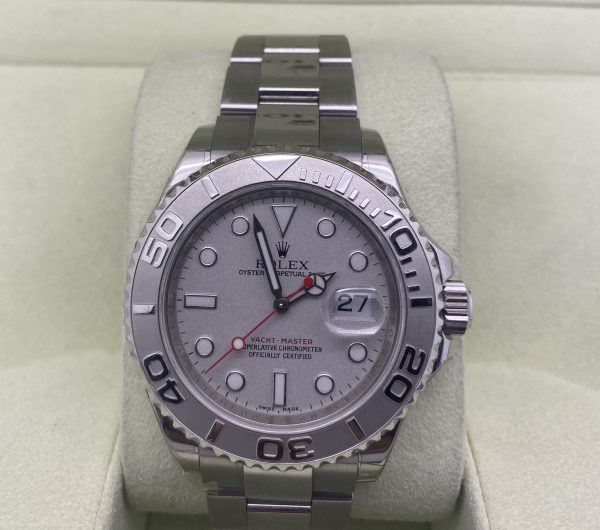 ROLEX YACHT-MASTER STAINLESS STEEL PLATINUM BEZEL & DIAL