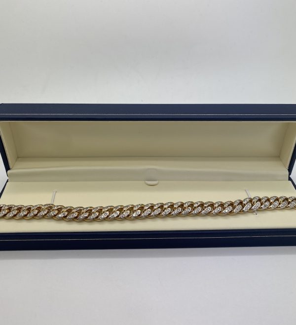 14KT CUBAN DIAMOND BRACELET