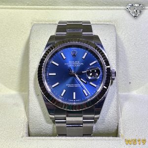 ROLEX DATEJUST 126334 41MM BLUE DIAL FLUTED BEZEL OYSTER PERPETUAL STAINLESS STEEL BAND AUTOMATIC WATCH